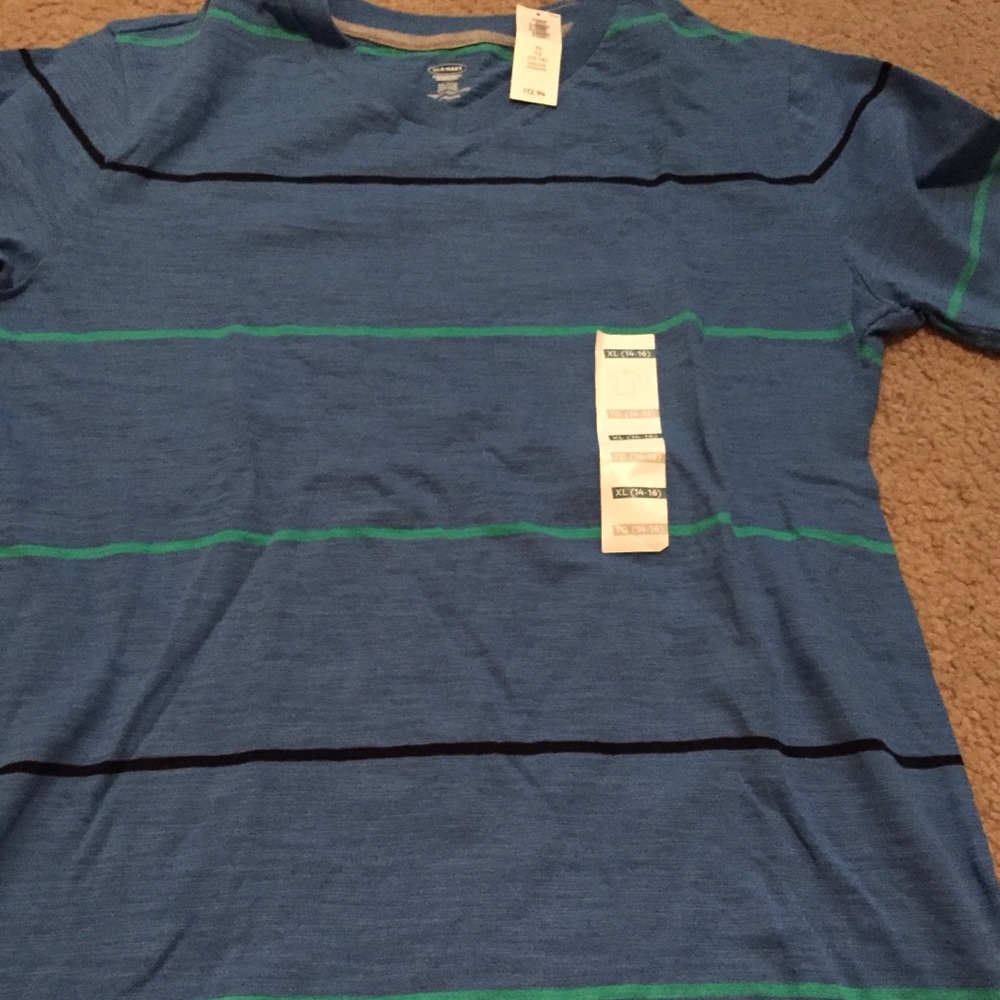 Boys old Navy v neck stripes xl new with tags blue